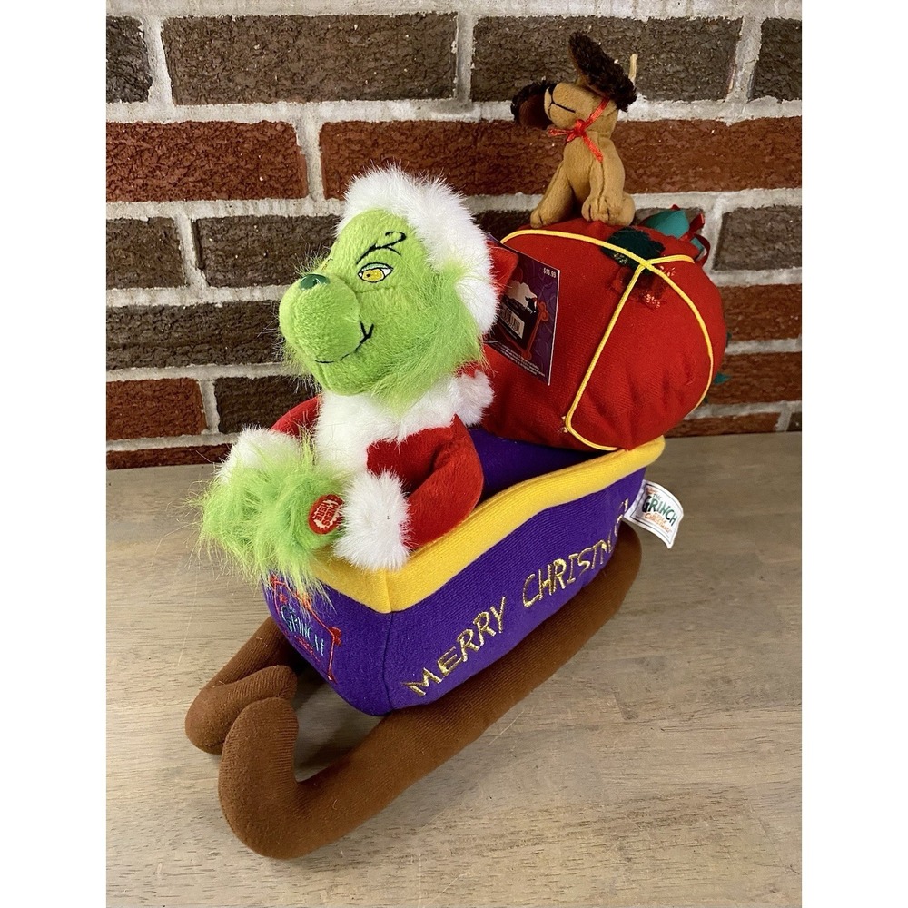 How The Grinch Stole Christmas Singing Sleigh Plush Beverly Hills W/ Tags